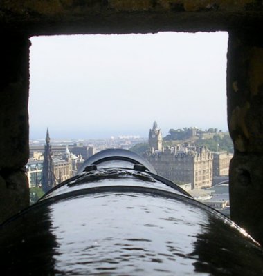 View of downtown Edinburgh .